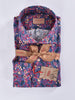 Camicia Borriello fantasia blu