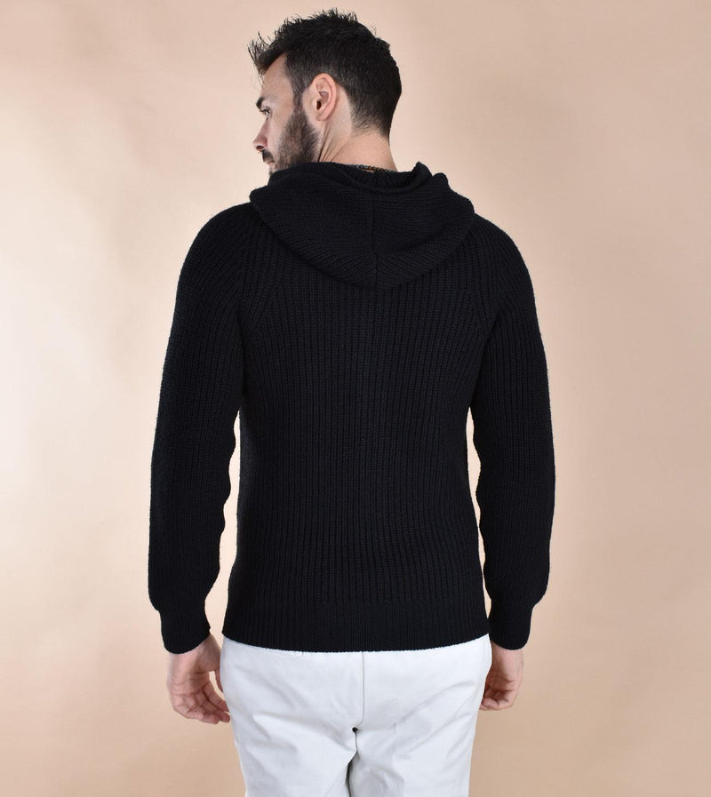 Felpa giubbino Circolo 1901 lana nera full zip hoodie CN515687 CIRCOLO 1901