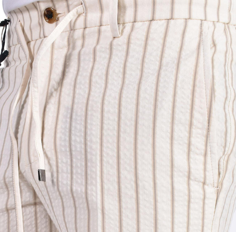 Pantalone Berwich righe ecru spiaggia 