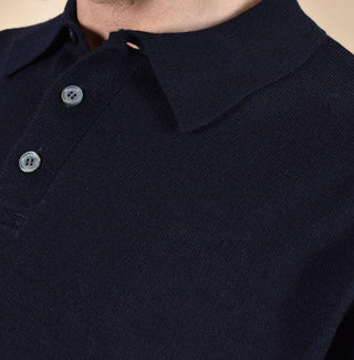 Polo Daniele Fiesoli rasata merino extrafine blu 9044023 DANIELE FIESOLI