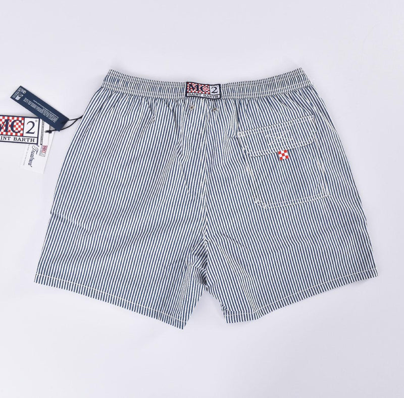 Costume da bagno Mc2 Saint Barth seersucker righe blu 