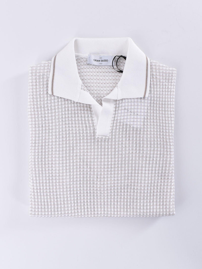 Polo Gran Sasso fresh cotton bianco beige 