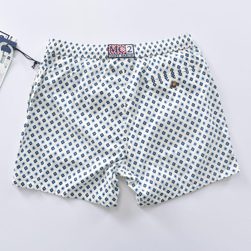 Costume bagno Mc2 Saint Barth refined bianco fiori 0009110 MC2 SAINT BARTH