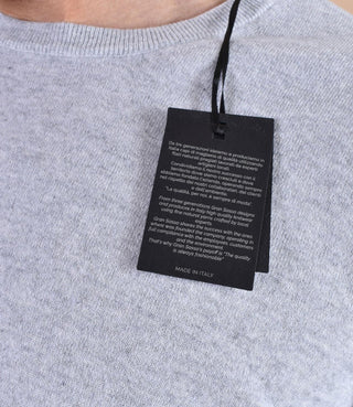 Maglia Gran Sasso extrafine merinos grigio girocollo sottile 57167 34790065 GRAN SASSO