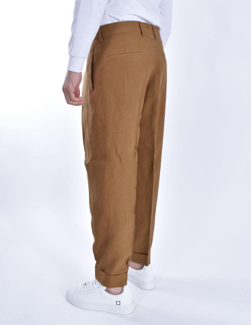 Pantalone Berwich lino tabacco Chiaia 