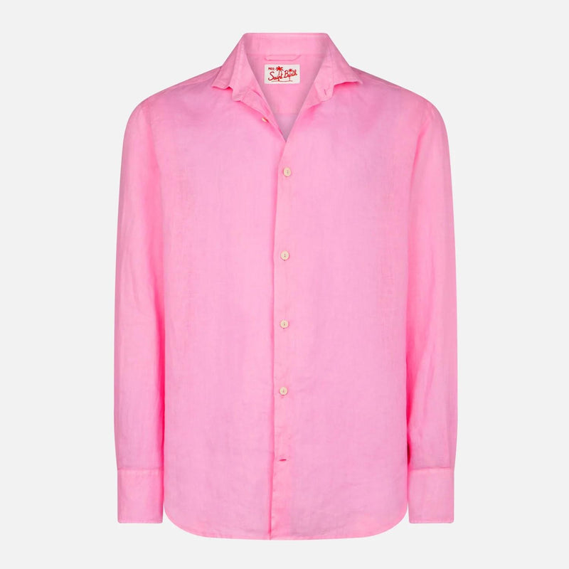 Camicia Mc2 Saint Barth rosa pamplona lino 