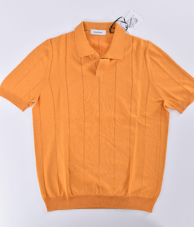 Polo Gran Sasso fresh cotton scollo V tennis arancio 