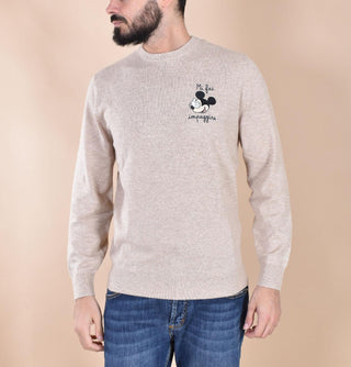 Maglia Mc2 Saint Barth beige Topolino Mickey impazzire 0325811 MC2 SAINT BARTH