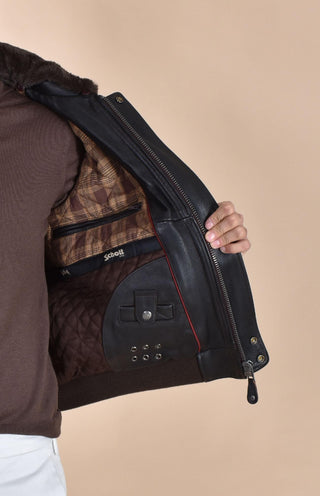 Giubbotto Schott bomber pelle moro pelliccia LC533101 Schott