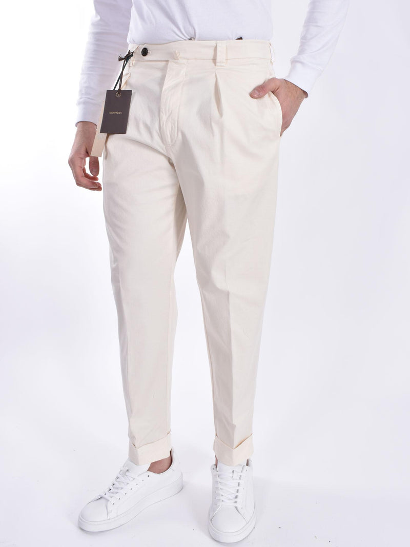 Pantalone Berwich cotone stretch ecru 