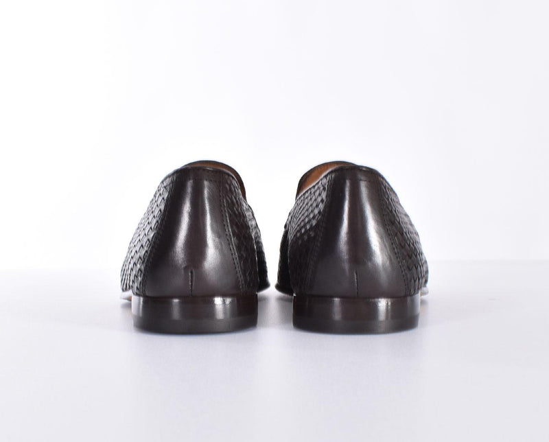 Mocassini Doucal's pelle intrecciata marrone 