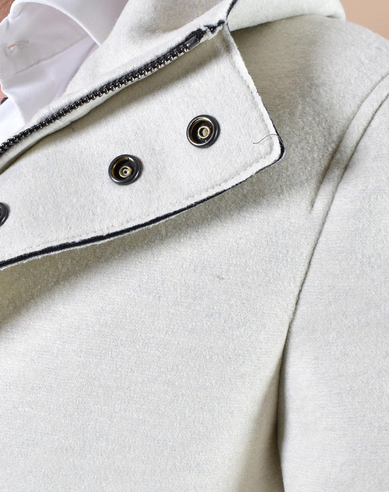 Cappotto BoB bianco panna Wick cappuccio WICK15301 BOB