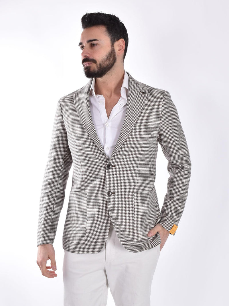 Giacca Tagliatore pied de poule marrone 