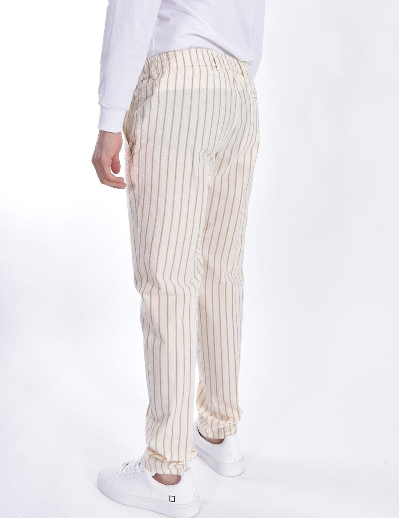Pantalone Berwich righe ecru spiaggia 