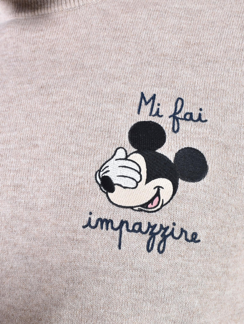 Maglia Mc2 Saint Barth beige Topolino Mickey impazzire 0325811 MC2 SAINT BARTH