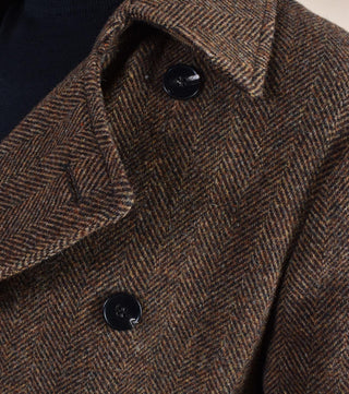 Cappotto Breras doppiopetto cintura lungo Porto marrone spigato PORTOC14207 BRERAS Milano