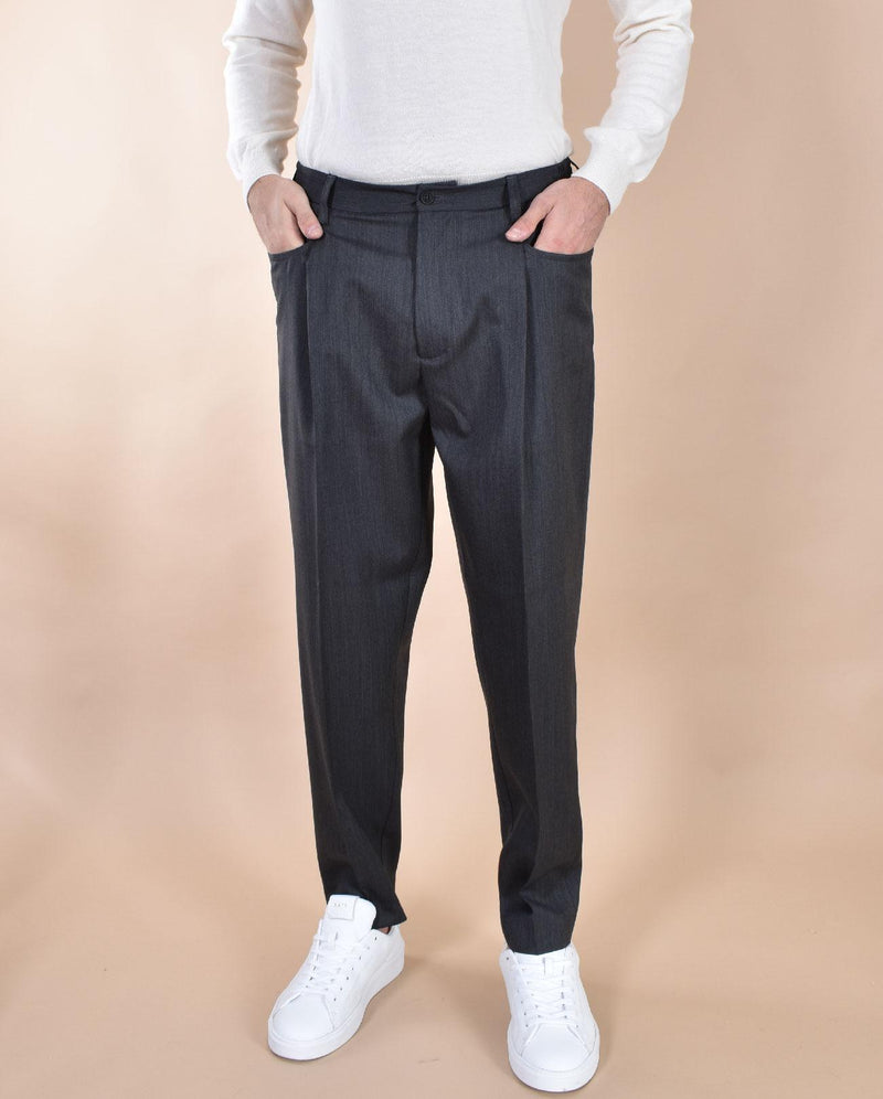 Pantalone Yes London pinces grigio antracite XP331301 YES LONDON