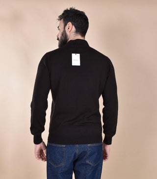 Polo Gran Sasso Athleisure marrone senza bottoni scollo V 57189 14813195 GRAN SASSO