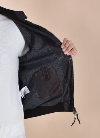 Giubbotto Bully pelle moro biker 565402 BULLY