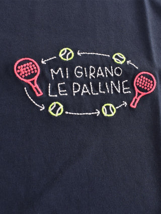 T-shirt Mc2 Saint Barth tennis girano palline blu 0504061 MC2 SAINT BARTH