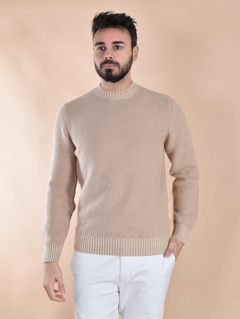 Maglione Circolo 1901 beige girocollo dyed CN51451084 CIRCOLO 1901