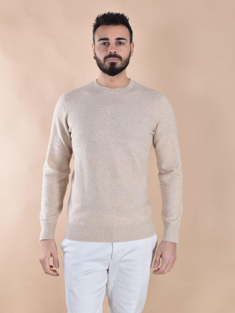 Maglia girocollo Daniele Alessandrini beige M02001 DANIELE ALESSANDRINI