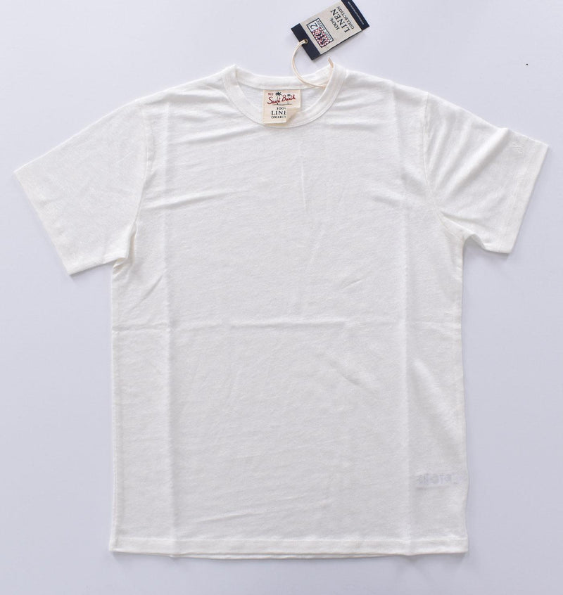 T-shirt Mc2 Saint Barth bianca lino 