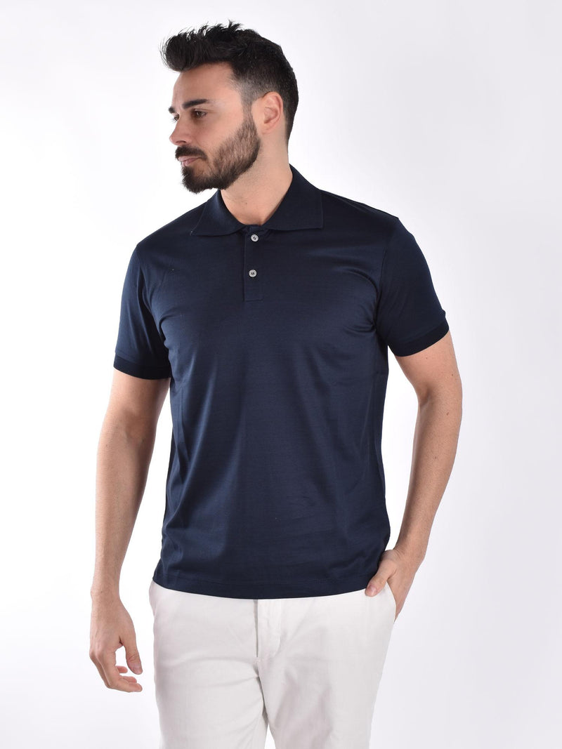 Polo Daniele Fiesoli filo Scozia blu 