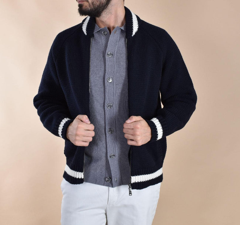 Giubbotto Circolo 1901 college bomber lana blu CN51641123 CIRCOLO 1901