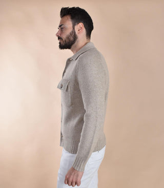 Cardigan camicia Gran Sasso super geelong beige 13109 25079010 GRAN SASSO