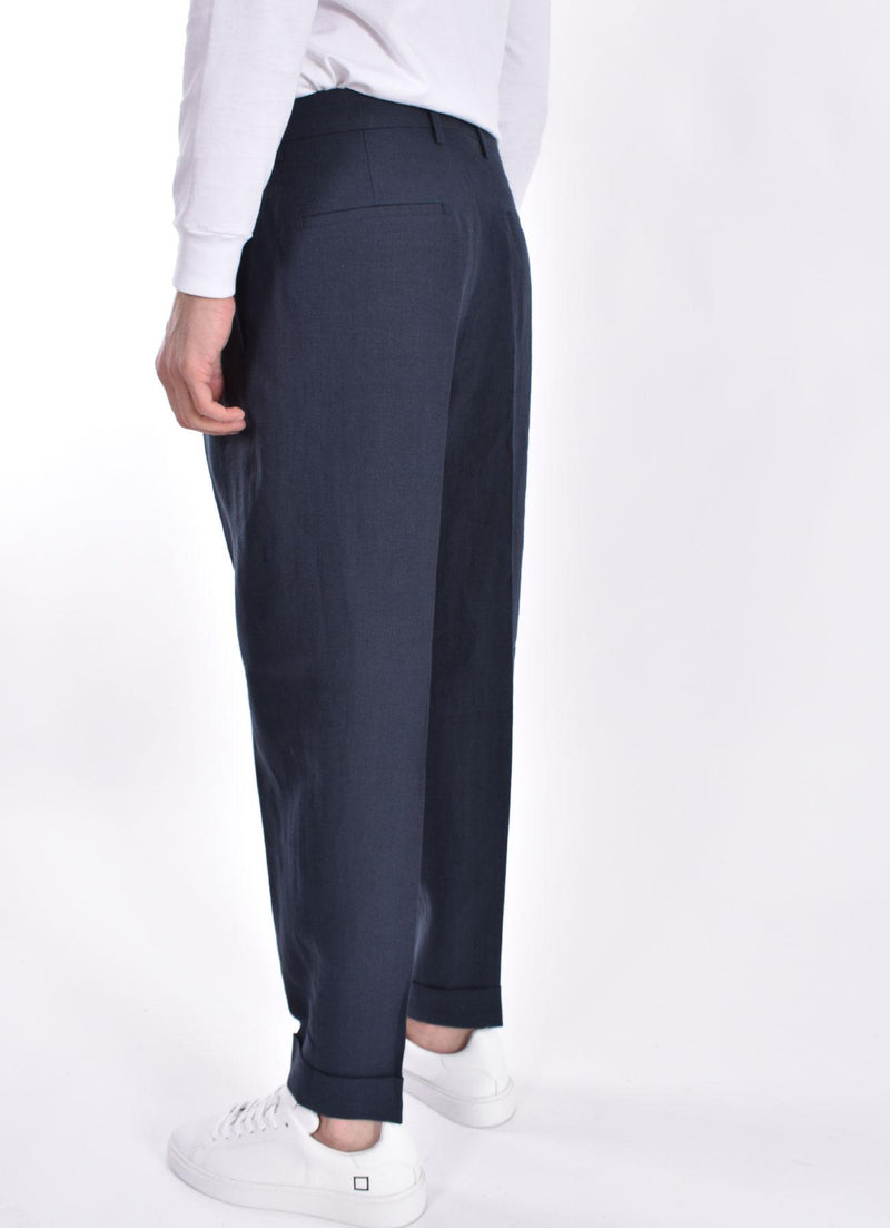 Pantalone Berwich lino blu Chiaia 