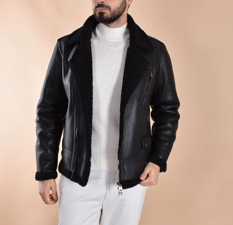 Eco montone Daniele Alessandrini nero J101101 DANIELE ALESSANDRINI