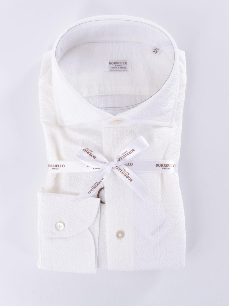 Camicia Borriello seersucker bianco 