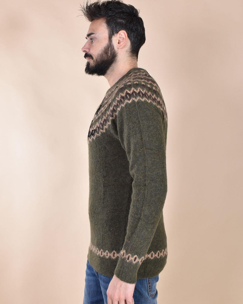 Maglia Mc2 Saint Barth jacquard alpaca verde 