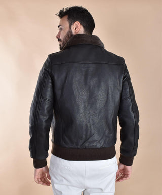 Giubbotto Schott bomber pelle moro pelliccia LC533101 Schott