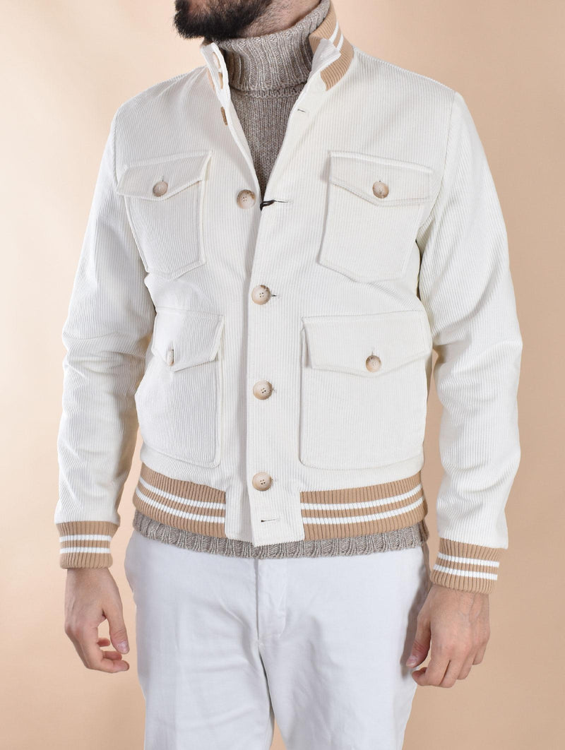 Giubbotto RPL bianco velluto costine C5 ZR801 RPL