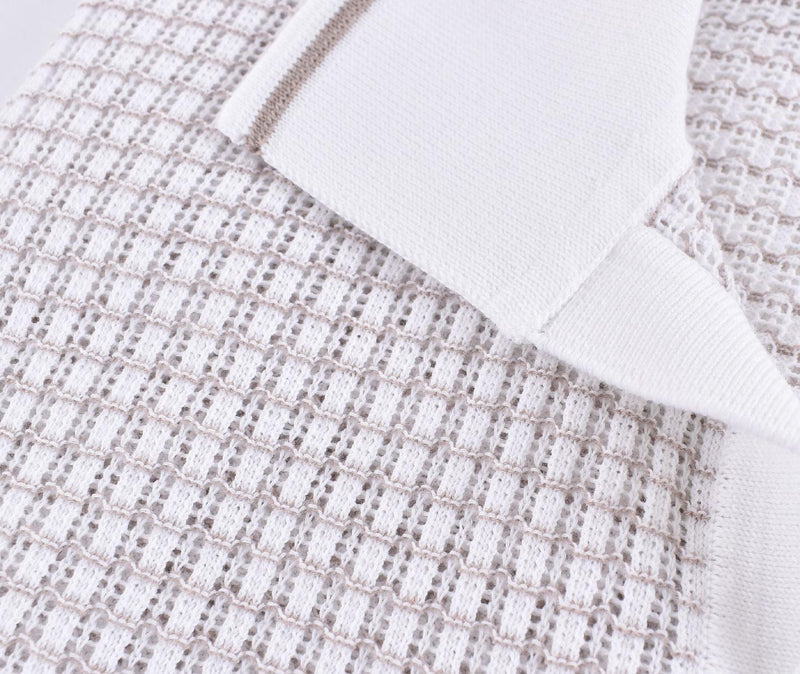 Polo Gran Sasso fresh cotton bianco beige 