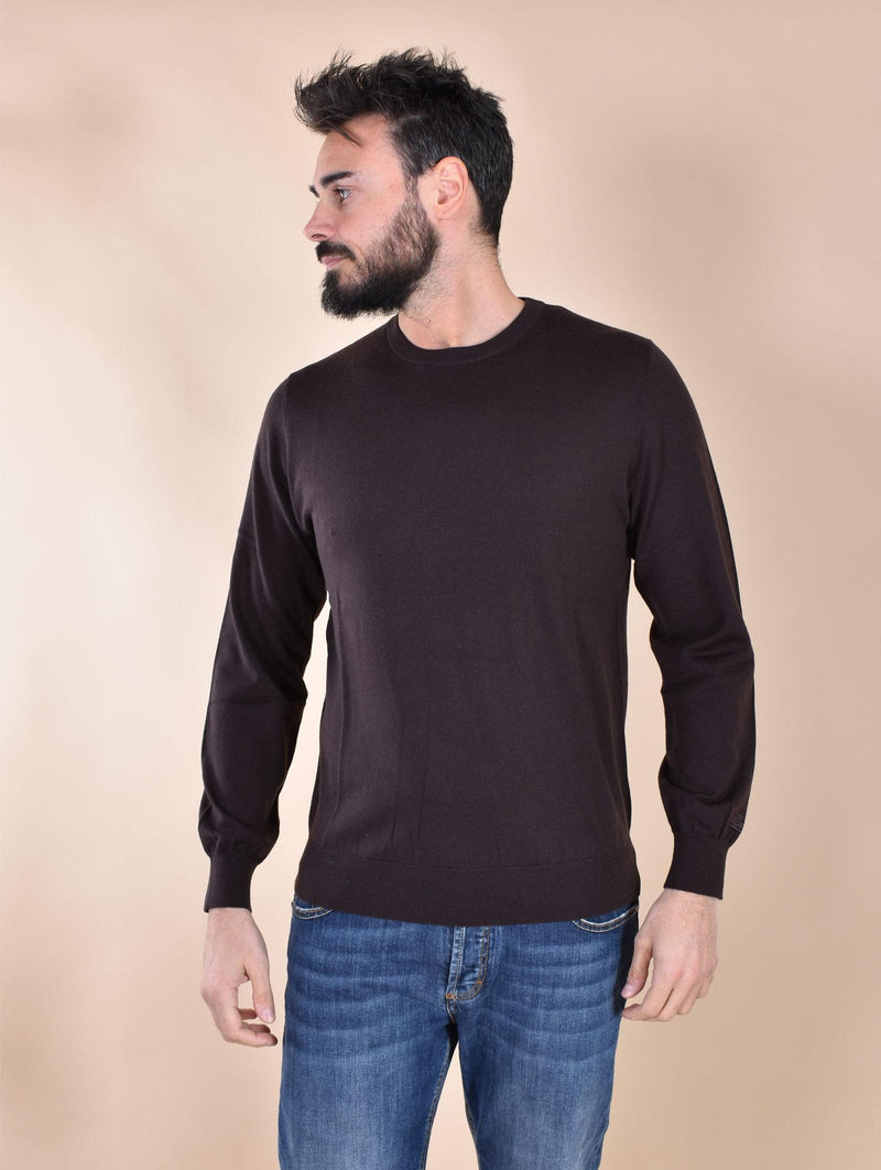 Maglia Mc2 Saint Barth marrone Regent merino extrafine REGENT MERINO18H MC2 SAINT BARTH