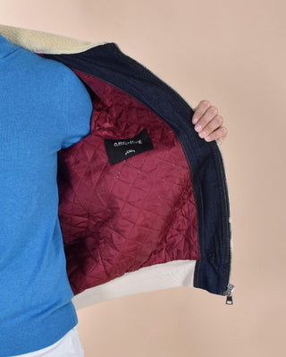 Bomber Giubbotto Yes London jeans pelle XG524701 YES LONDON