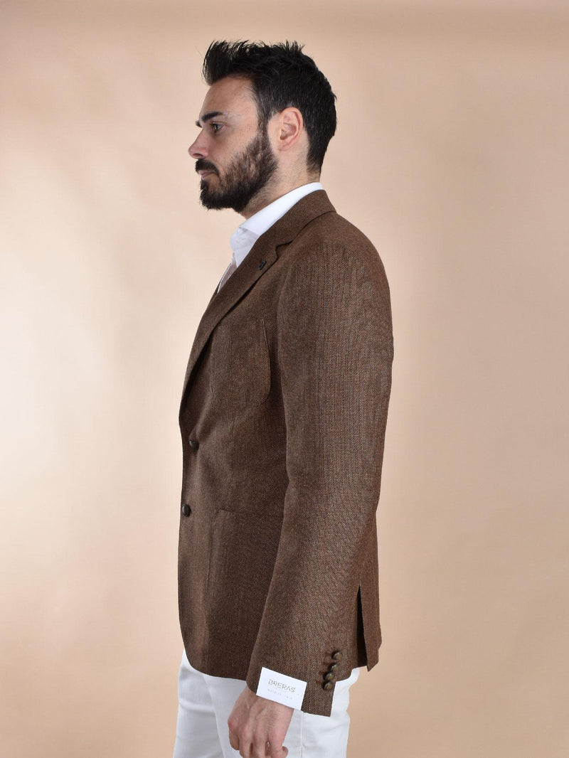 Giacca Breras lana vergine marrone rame Crotone CROTONEGE250 BRERAS Milano
