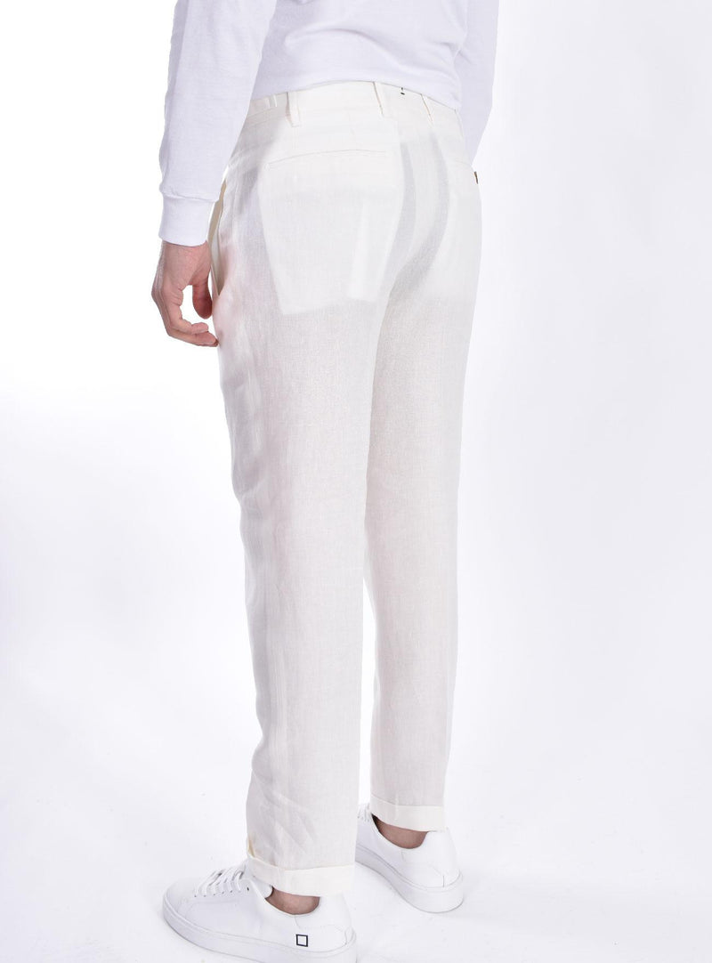 Pantalone Berwich lino bianco 