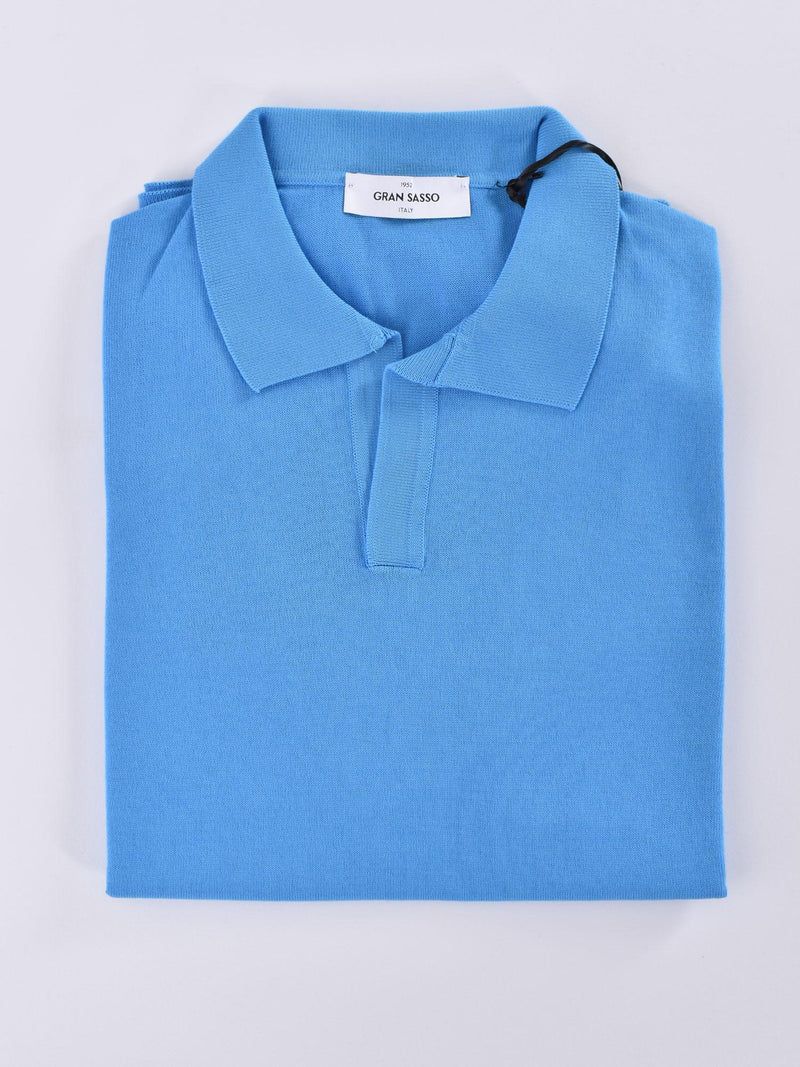 Polo Gran Sasso scollo V blu chiaro 