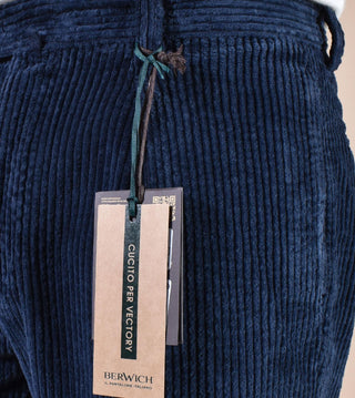 Pantalone Berwich velluto coste larghe blu navy chiaia-gd DV0001665 BERWICH