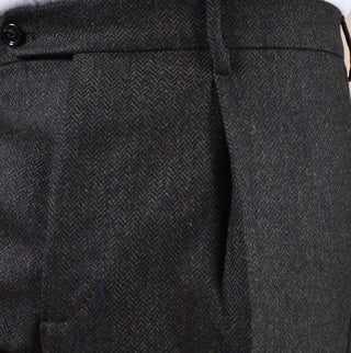 Pantalone Berwich italiano chiaia spigato pinces lana verde AM151303 BERWICH