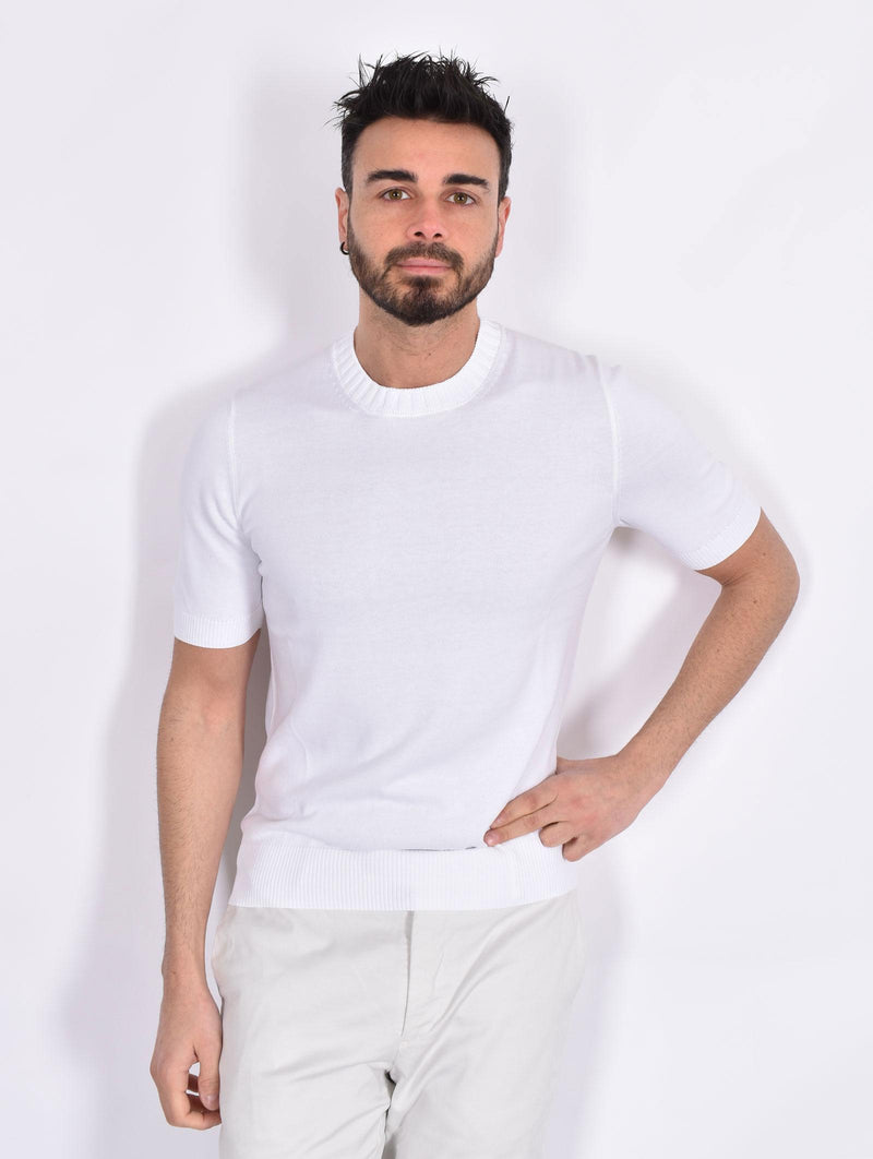 Maglia Gran Sasso mezza manica cotton egyptian bianco 