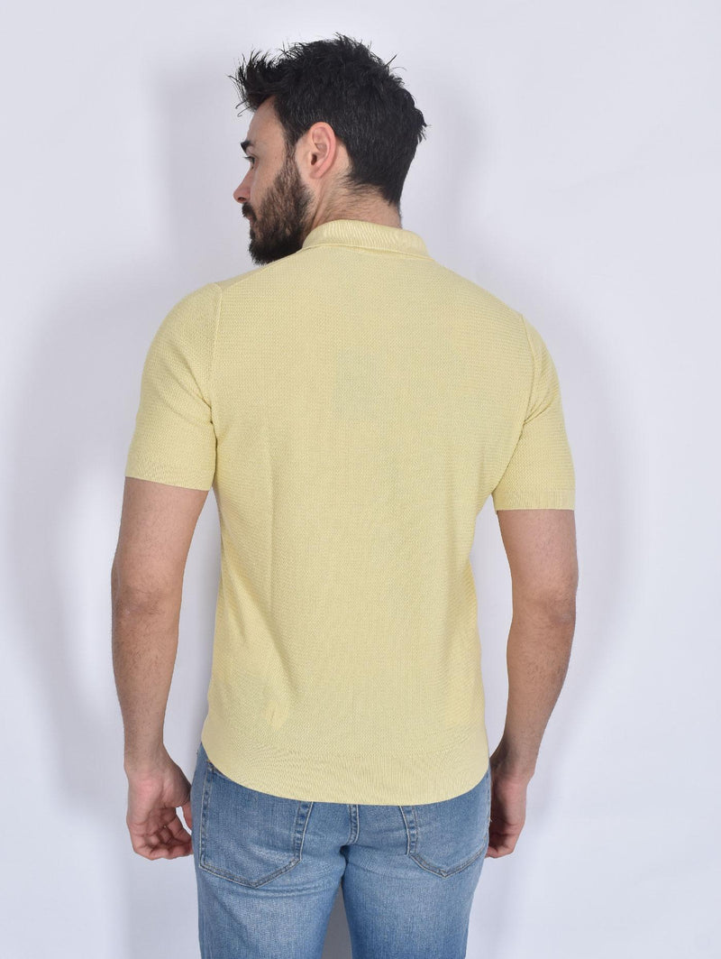 Polo Gran Sasso seta cotone giallo 