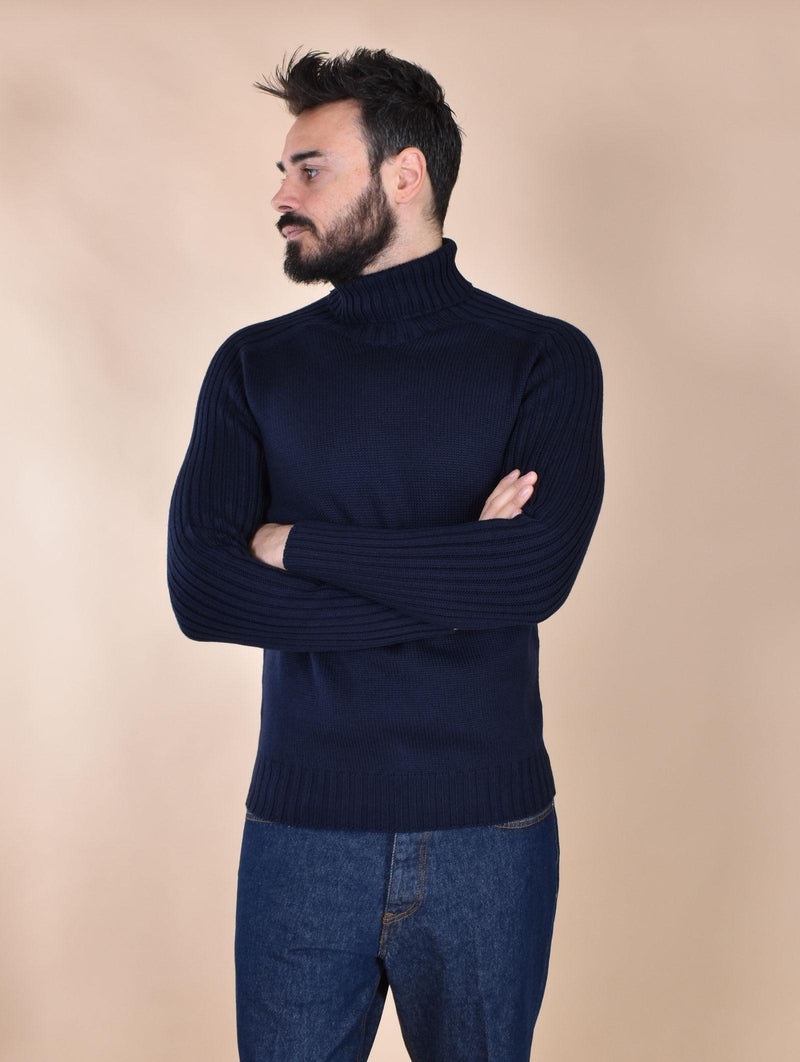 Dolcevita Gran Sasso Rain Wool bianco blu notte 14136 24609598 GRAN SASSO