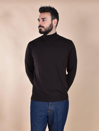 Maglia Gran Sasso lupetto marrone merinos extrafine 55155 14290195 GRAN SASSO