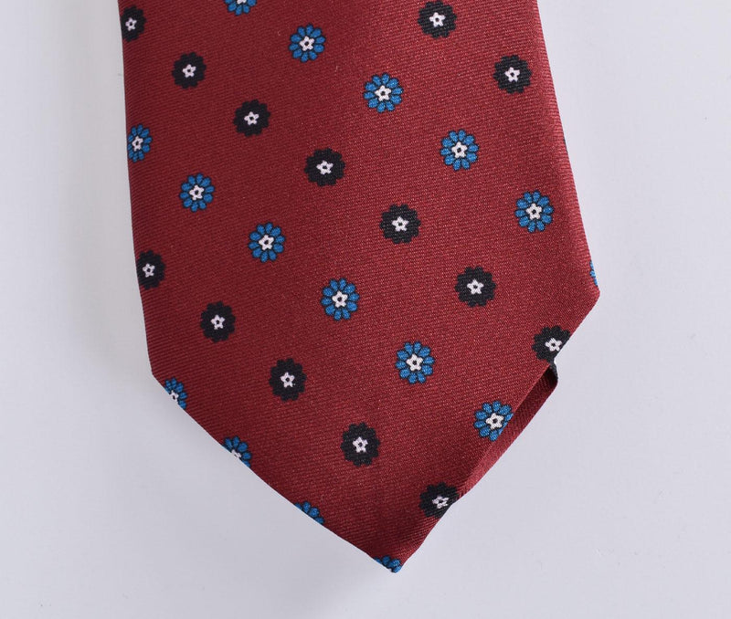 Cravatta Fefe seta bordeaux fiori 