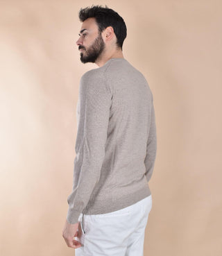Maglia Gran Sasso extrafine merinos beige girocollo sottile 57167 14499018 GRAN SASSO